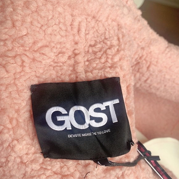 Pink Cropped Faux Leather Sherpa Jacket NWT L - Picture 8 of 9